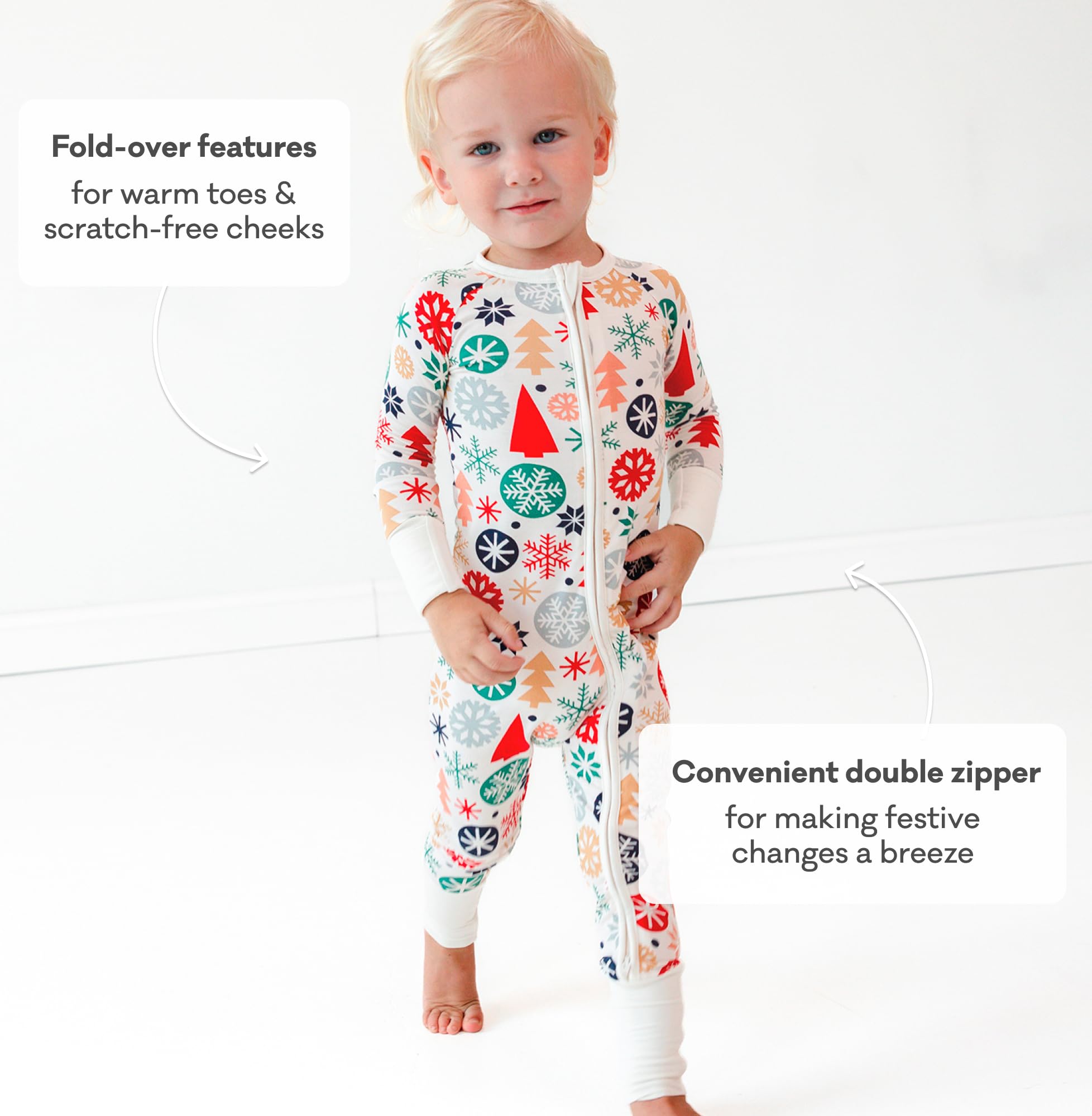 Little Sleepies Baby Christmas Pajamas, Modern & Merry, 12-18M