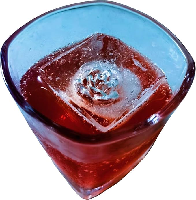 JunWondC Rose Ice Cube Mold, Silicone Ice Tray for Whiskey Cocktails