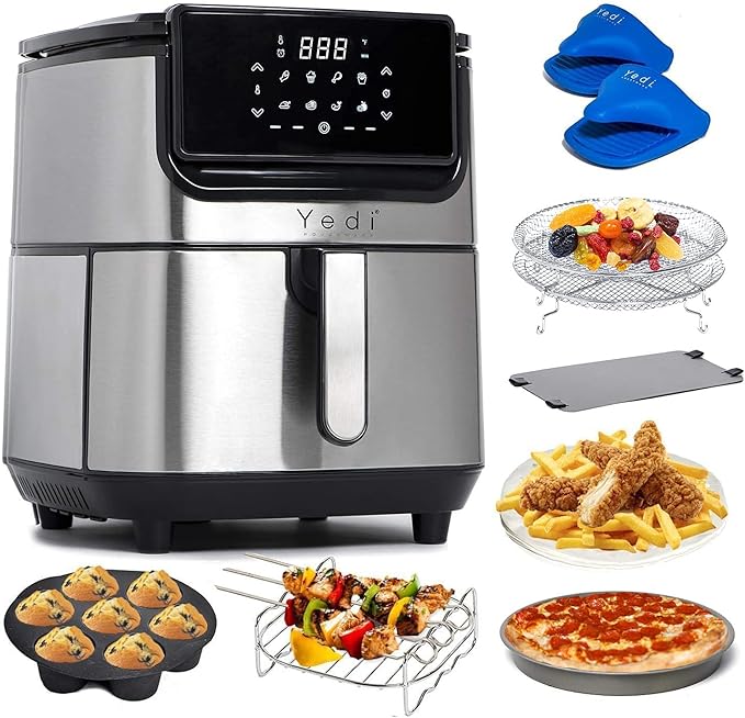 Yedi Evolution Air Fryer 6.8 Qt with Ceramic Basket, Stainless