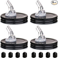 Mason Jar Pour Spouts. free flow Mason Jar Pour Spouts, mason jar for spout regular mouth size 70mm dispenser germination cover. Suitable for any liquid. Leak-Proof 4-Pack + 8 Lid Caps (black)