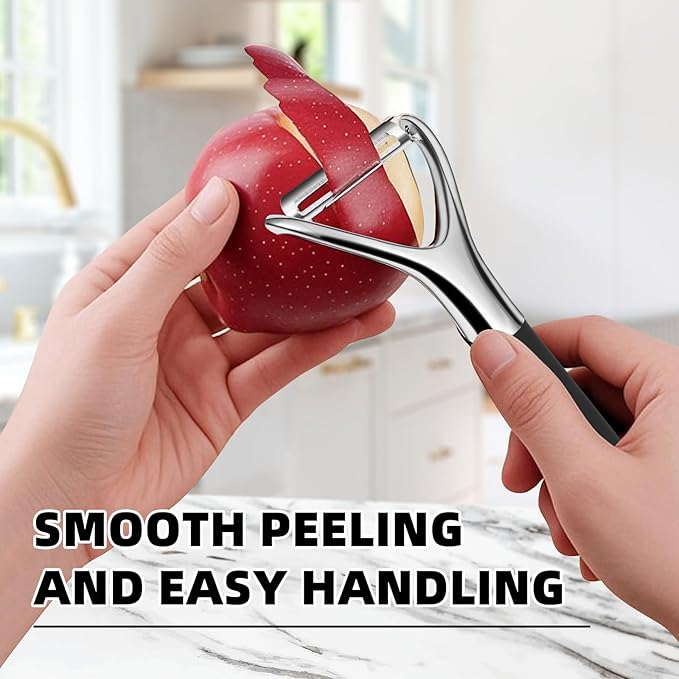 LIIGEMI Fruit Y Peeler, Sharp Blade Apple Peeler with Comfortable Non-slip Plastic Handle, Dishwasher Safe