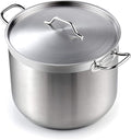 Cooks Standard Professional Stainless Steel Stock Pot, Heavy Duty Induction Soup Pot with Lid, Large Pot for Cooking Pasta, Soup, Oven Safe, Dishwasher Safe, Compatible with Most Stovetops, 30-Quart