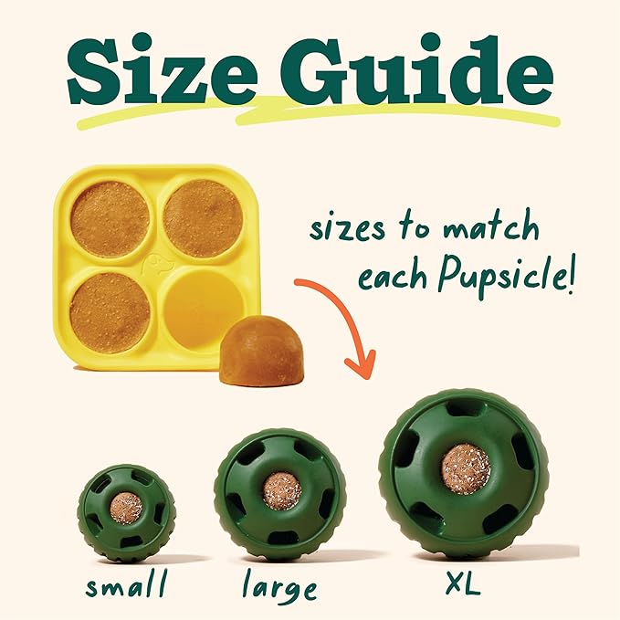 WOOF Pupsicle Dog Treat Toy with Silicone Treat Tray for Dogs 25-75 lbs