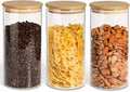 ComSaf Glass Storage Containers wtih Lids 1.5 Qt, Set of 3 Food Storage Jar