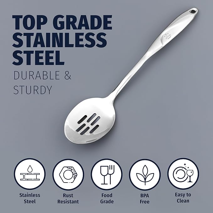 Zulay Kitchen Stainless Steel Slotted Spoon