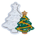 Flycalf Christmas Cookie Cutters Xmas Tree Shapes with Plunger Stamps Holiday PLA Baking Accessories Cutter Molds Gifts Decorative Party 3" Kitchen Cake Supplies