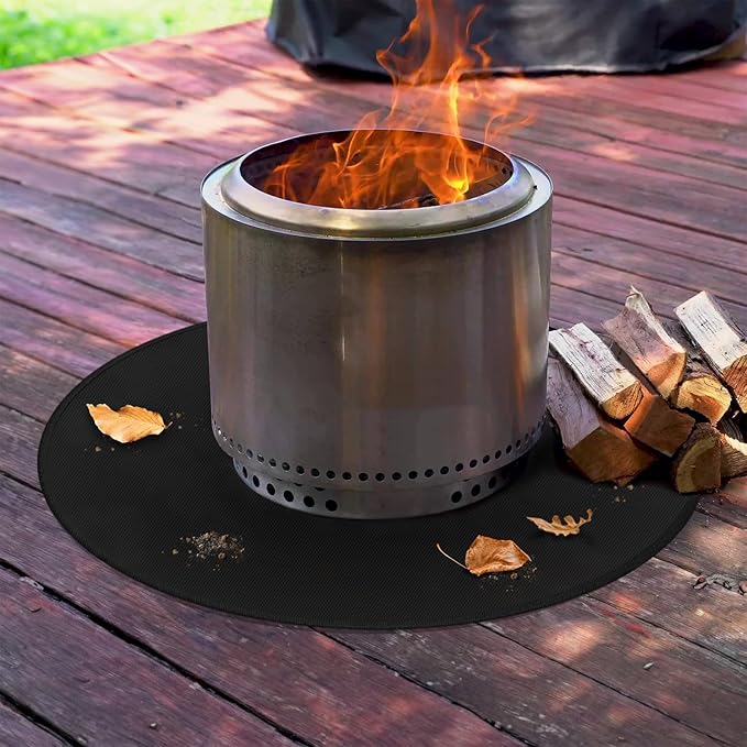 Youlvy 36" Round Fire Pit Mat for Solo Stove Bonfire & Under Grill Mat