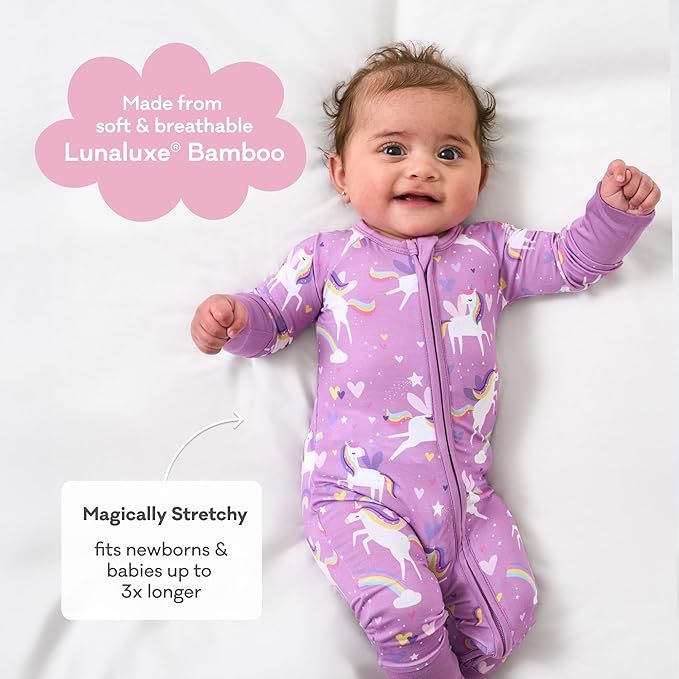 Little Sleepies Baby Pajamas, Sienna's Unicorns, 0-3M