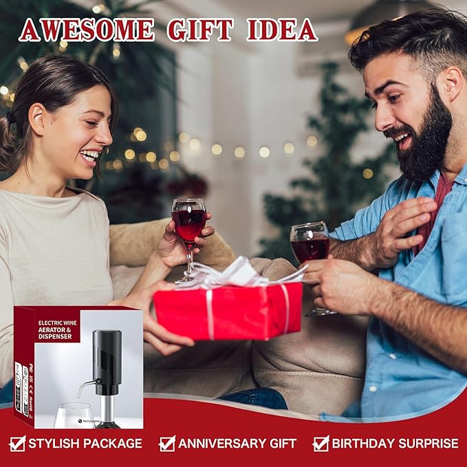 BLUBYEES Electric Wine Aerator and Automatic Wine Dispenser