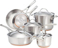 Anolon Nouvelle Stainless Stainless Steel Frying Pan / Fry Pan / Stainless Steel Skillet with Lid - 12 Inch, Silver