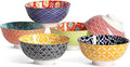 Metahom Dessert Bowls, Small Colorful Bowls 10 Oz, Ceramic Bowl Set for Ice Cream, Decorative Bowls for Snack Soup Condiments, Side Dishes, Set of 6