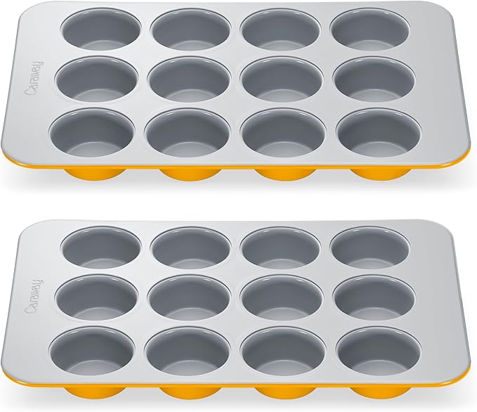 Caraway Non-Stick Ceramic-Coated 12-Cup Muffin Pan Duo