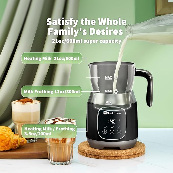 Maestri House DualFro 600 Milk Frother and Steamer 21oz/600mL