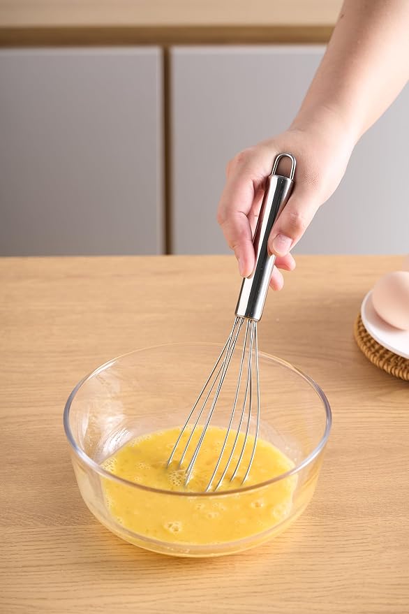 TAFOND 10.63" Stainless Steel Flat Whisk,Egg Beater for Blending,Whisking,Beating,or Stirring for Home and Kitchen