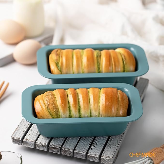 CHEFMADE Mini Bread Loaf Pan, Nonstick 3" x 5.8" Oven Meatloaf Bakeware