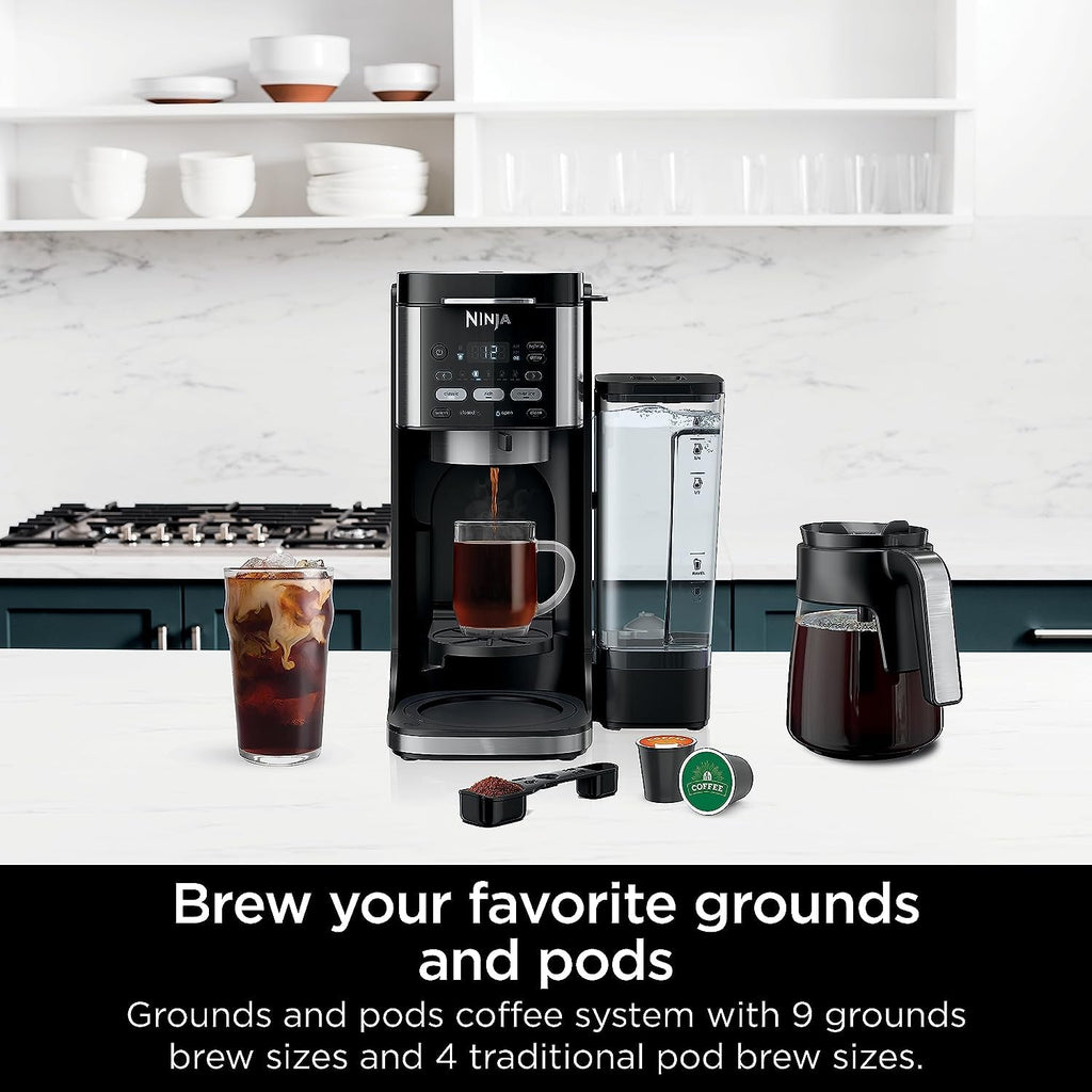 Ninja (Refurbished) Drip Coffee Maker | DualBrew Pro Hot & Iced Coffee | Compatible with K-Cup Pods | 3 Brew Styles (Classic, Rich, & Iced) | 60oz Removable Reservoir & Dishwasher Safe | (Renewed)