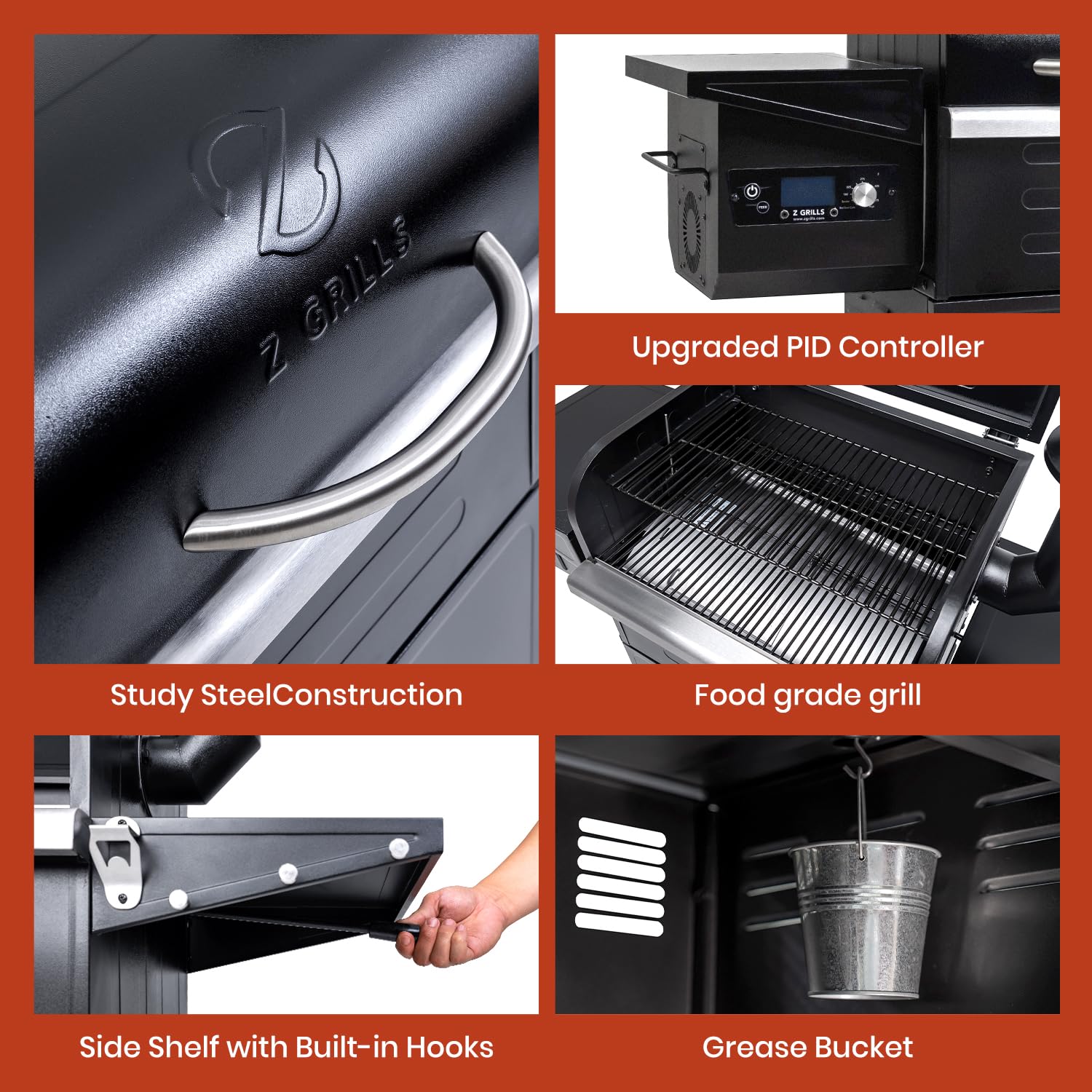 Z GRILLS 600D2 Wood Pellet BBQ Grill, 572 Sq In, PID 3.0