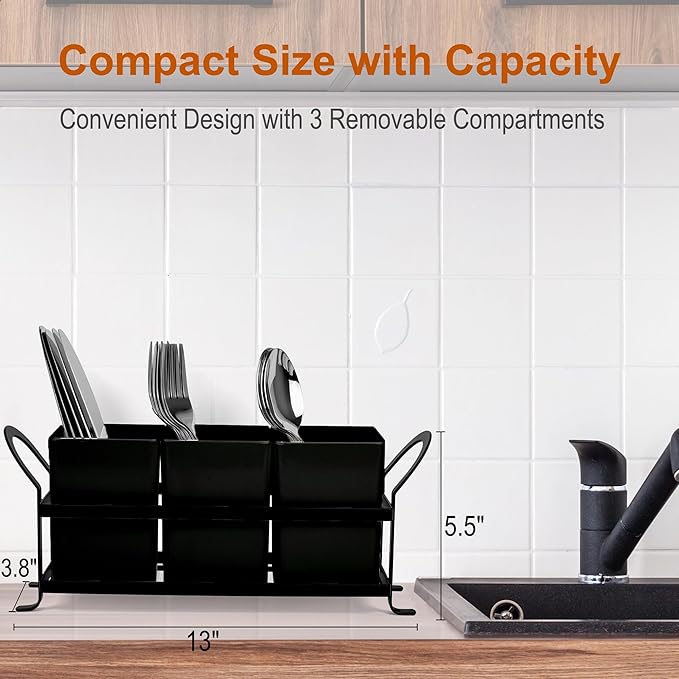 Czlizdyt Cutlery Holder with Drain Holes, Dishwasher Safe