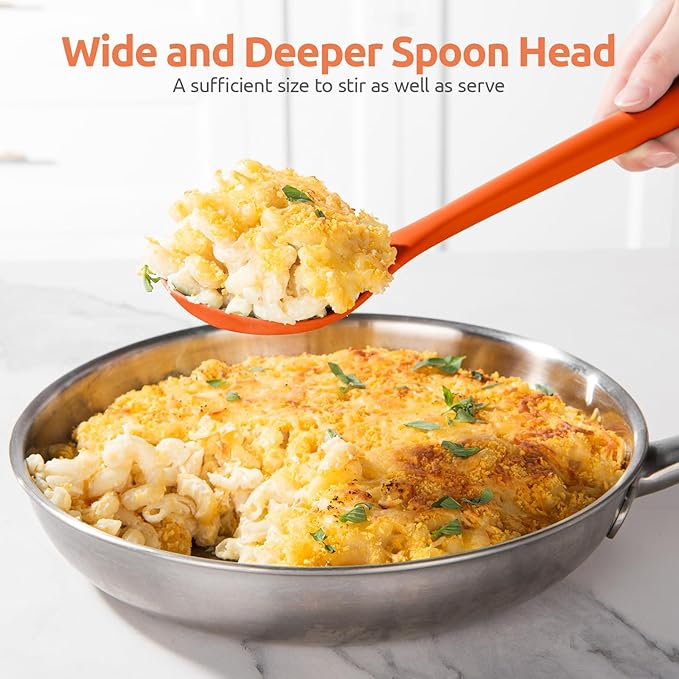 U-Taste Silicone Cooking Spoon, 13.3" Long Large Mixing Spoon, Orange