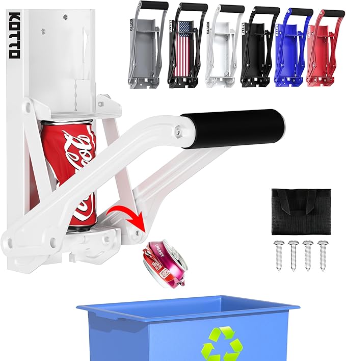 Kotto Can Crusher Wall Mounted Can Crushers for Recycling 8-16oz Cans