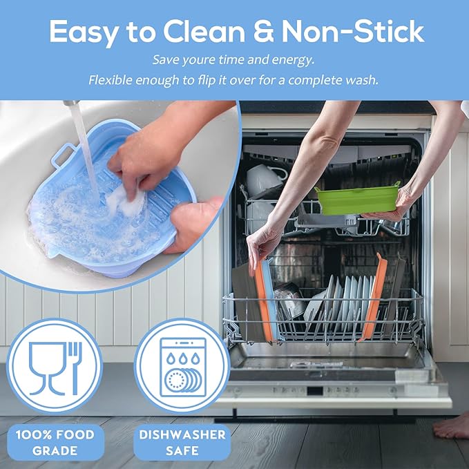 Loveuing Silicone Air Fryer Liners Square - Reusable Airfryer Collapsible Basket - Easy to Clean Air Fryers Pot for 5.8 to 8 Qt Baking Tray Oven Accessories, 8.5 Inch Large