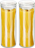ZENS Glass Spaghetti Storage Container, 65oz Tall Glass Jars Set of 2