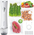 Fiyxlop Vacuum Sealer for Food, Premium Handheld Vacuum Sealer + 35 Reusable Vacuum Bags, Powerful Vacuum Food Sealer for Kitchen, Home, BBQ, Travel, Gifts, Seal Food 6X Fresh Longer