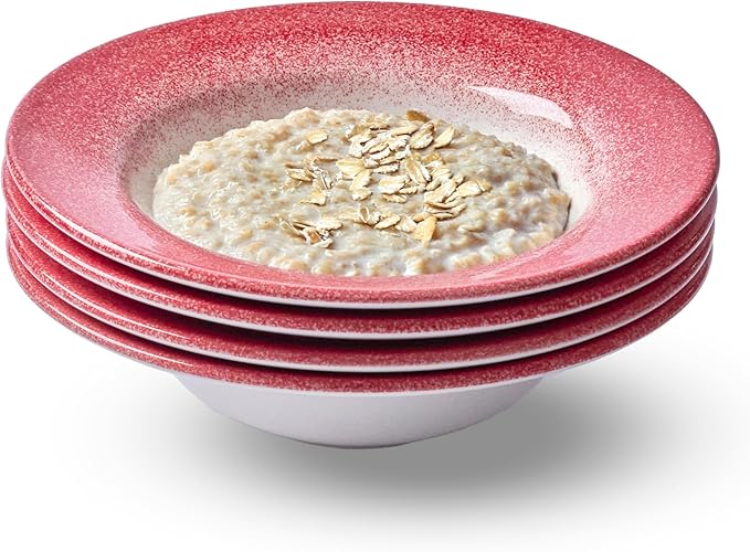 Portmeirion Potter's Mist Oatmeal Bowl - Red, Set of 4