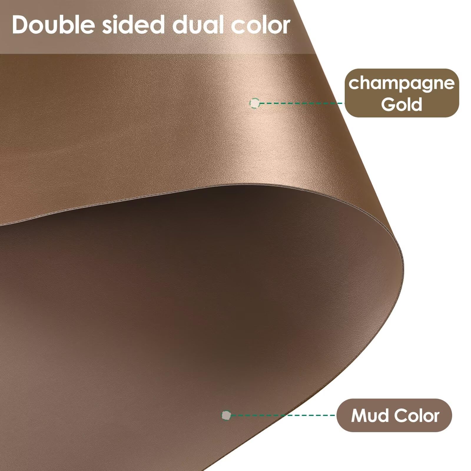Zinkooat Dining Table Cover Protector for Dining Room Table - Can Be Used On Both Sides Waterproof and Easy to Clean Good Flatness Used for Dining Table(Mud Color+Champagne Gold 44x78)