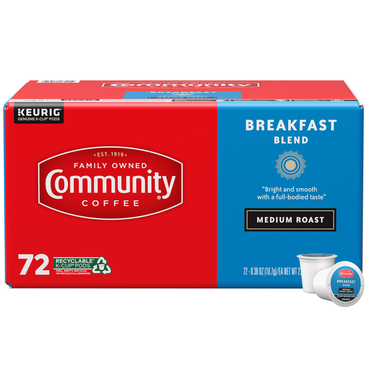 Community Coffee Grandma's Sugar Cookie Keurig K-Cup Pods, Limited Edition Holiday Flavor, Natural Ingredients, 10 Count (Pack of 1)