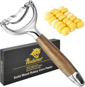 KULUNER Heavy Duty Corn Peeler & Stripper - Merbau Hardwood Handle, Extra Sharp 304 Steel Blade, Ergonomic Design for Arthritis, Seniors, Weak Hands (Merbau)