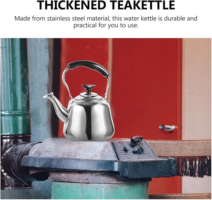 Luxshiny Whistle Teakettle 1 Liter Stainless Steel Stove Top Water Kettle with Filter Screen for Boiling Water and Tea Brewing