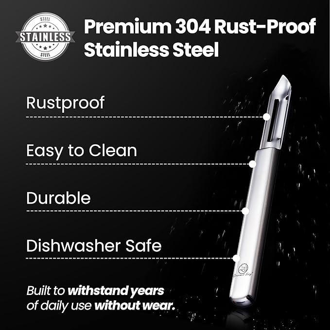 Gourmet Easy Stainless Steel Vegetable Peeler, Ultra Sharp Dual Blades