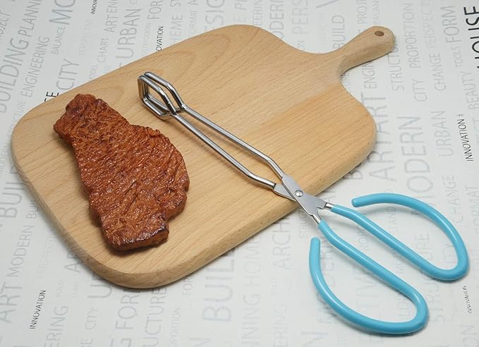 HINMAY Scissor Style Tongs 10 Inches and 11 Inches Set, Set of 2
