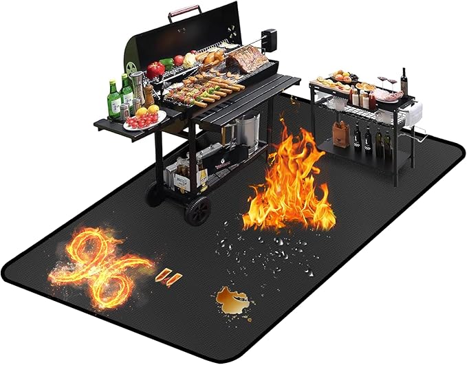 96 ×72 Inch Double-Sided Fireproof Under Grill Mats for Outdoor Grill