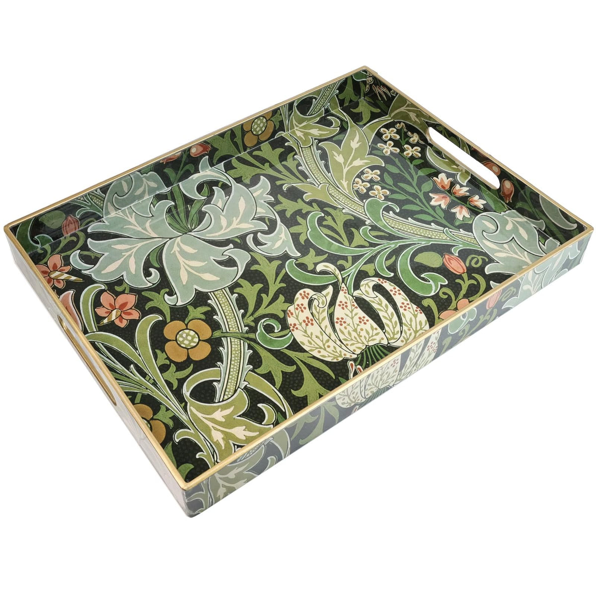 Spsyrine Plastic Serving Tray with Handles for Coffee Table, Dianthus