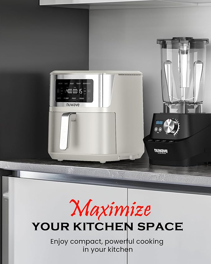 Nuwave Brio Plus 7QT Air Fryer, Extra Crispy Results w/Less Oil, PFAS-Free