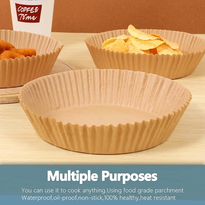 Air Fryer Liners Disposable,8 Inch 100 PCS Round Parchment Paper For Baking