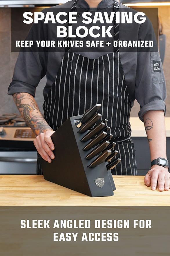 Dalstrong 12-Piece Knife Block Set — All-Black Titanium-Coated Blades, 15° Honbazuke Edge, Full-Tang G-10 Handles — Shadow Black Series For Modern Dark Kitchens & Statement Cooks — NSF Certified