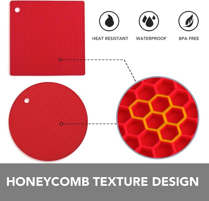 Joyhalo 4 Pack Trivets for Hot Dishes
