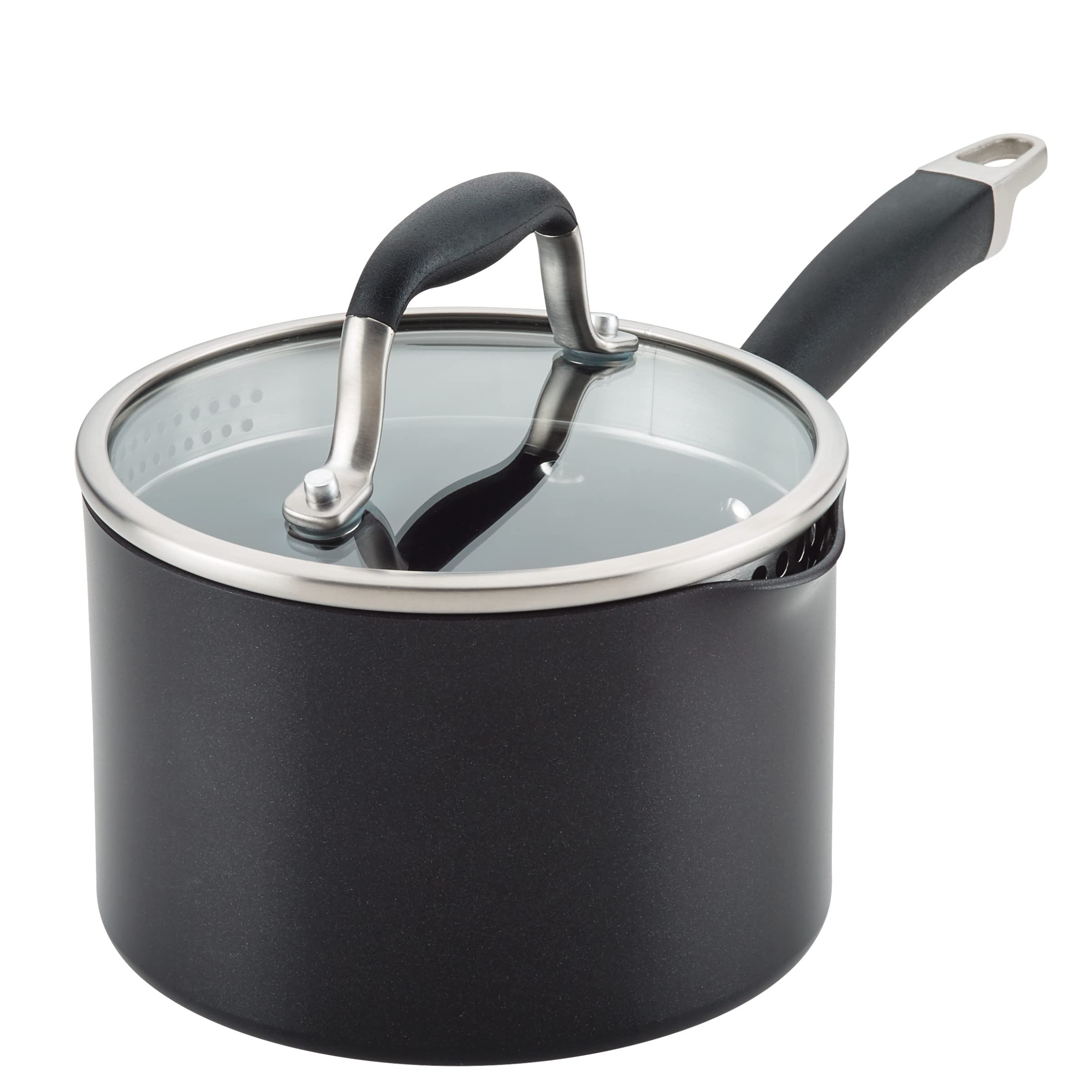 Anolon Advanced Home Hard-Anodized Nonstick Saucepan with Lid, 2-Quart