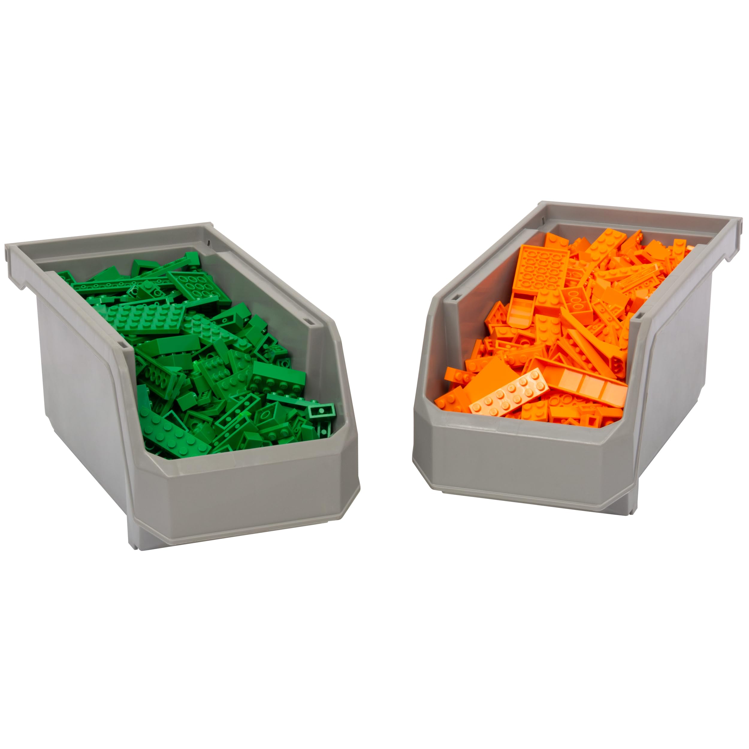 ReadySpace Medium Stackable Plastic Storage Bins, 8-Pack, Gray
