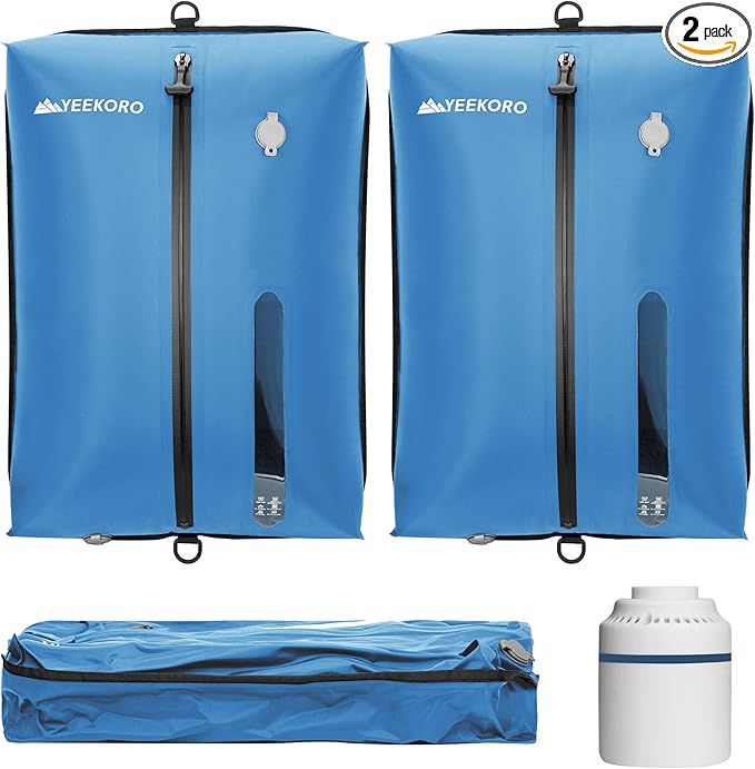 YEEKORO Vacuum Bag for Travel, Professional IPX8 Waterproof Reusable Vacuum Compression Bags for Travel Suitcases, Durable Space Saver Bag(2 PACK,With Pump)