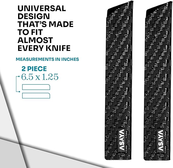 Asaya Professional Chef Knife Edge Guards – 2 Piece Steak Knives Universal Covers, 6.5" x 1.25" - Extra Strength ABS Plastic and Food Safe Kitchen Knife Sheath Covers – Knives Not Included (2 Piece S)