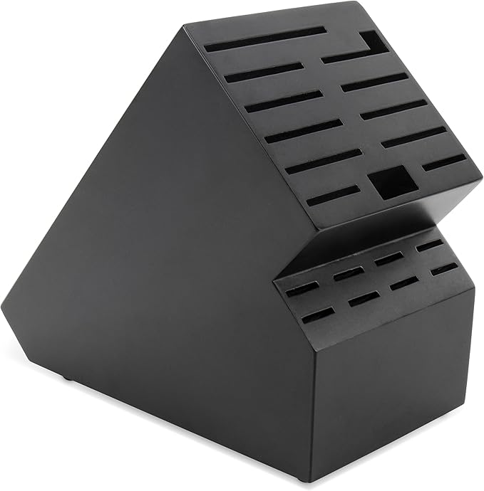 Knife Block for Kitchen Countertop - 20 Slot Universal Knife Holder with Acacia Wood, Large Knife Storage Organizer for Butcher Block, Knife Block Storage without Knives, Easy for Knife set