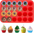 Laexepelle 24 Cups Silicone Muffin Pan Mini Cupcake Pan Nonstick Silicone Molds Great for Making Muffin Cakes, Bread, Cookie, Tart - BPA Free Muffin Liners Baking Accessory