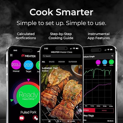 MEATER Pro Smart Meat Thermometer, Walnut, Bluetooth, 1000°F, Long Range