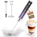 Zulay Kitchen Rechargeable Milk Frother Handheld - Frother Wand, Drink Mixer, Electric Whisk Frother, for Cappuccinos, Matcha & Protein Powder - Lux Double Whisk 2 Speed Waterproof 2000mAh Purple
