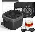 Mooues Clear Ice Ball Maker, 2 Inch Silicone Mold for Whiskey, 4 Spheres