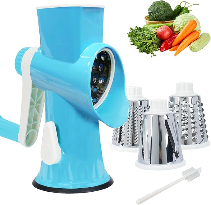 TiwisiTe Rotary Cheese Grater with Handle-Versatile Cheese Grater
